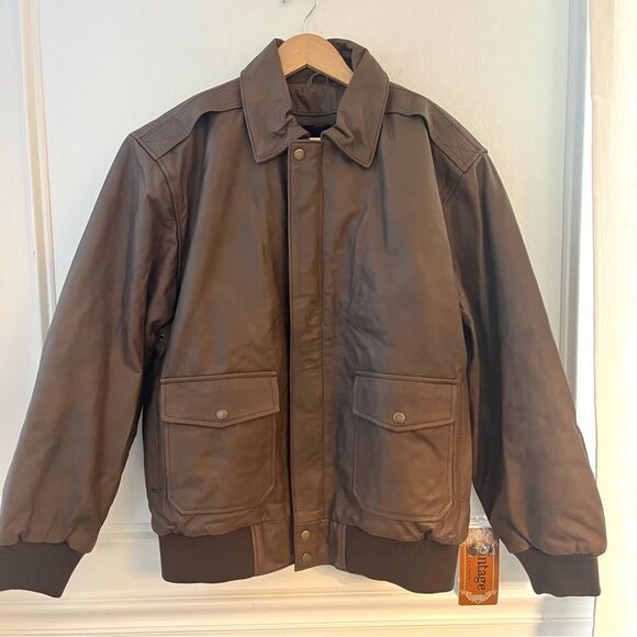 Vintage Leather Men’s Leather Jacket With Removable Faux Fur‎ Lining Medium NWT - Picture 5 of 15